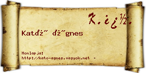 Kató Ágnes névjegykártya
