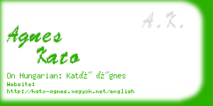 agnes kato business card
